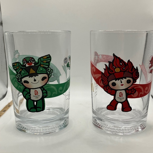 McDonald's Other - Olympics 2008 McDonald's Beijing Glass Cups Set of green & red.